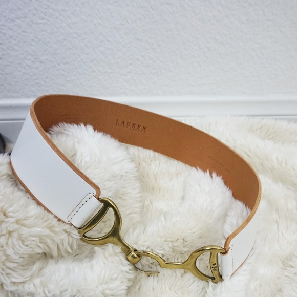 Ralph Lauren Accessories - Lauren by Ralph lauren white wide equestrian belt